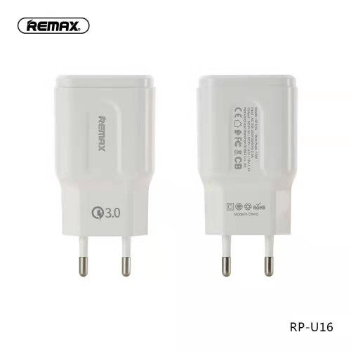 Сетевое зарядное устройство Remax RP-U16 QC 3.0, 1 USB, 3А, Quick charge