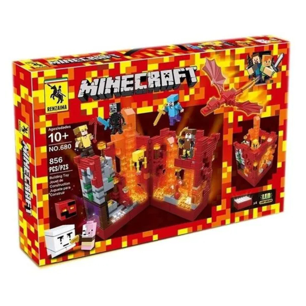 Конструктор Renzaima Minecraft Подземная крепость 856 деталей 10+