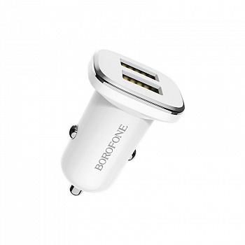 Автомобильное зарядное устройство BOROFONE BZ12 Lasting power 2*USB, 2.1A, белый