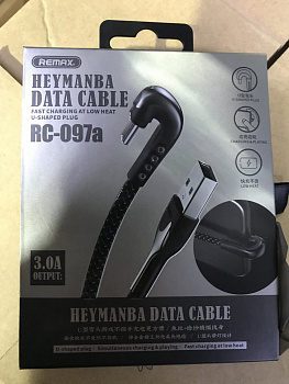 Кабель Remax RC-097a, USB - USB Type-C, 1 м, черный