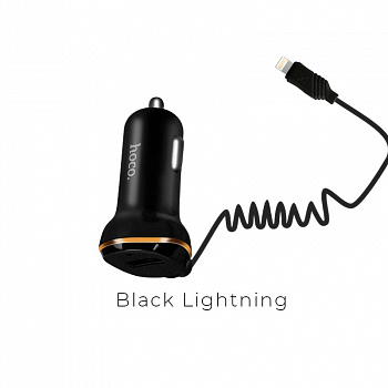 Автомобильное зарядное устройство Hoco Z14, Lightning, черный
