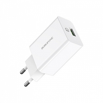 Сетевое зарядное устройство Borofone BA21A QC 3.0, 1 USB, 3А, Quick charge 3.0