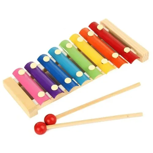 Ксилофон детский 8 нот разноцветный Hand knocks the xylophone