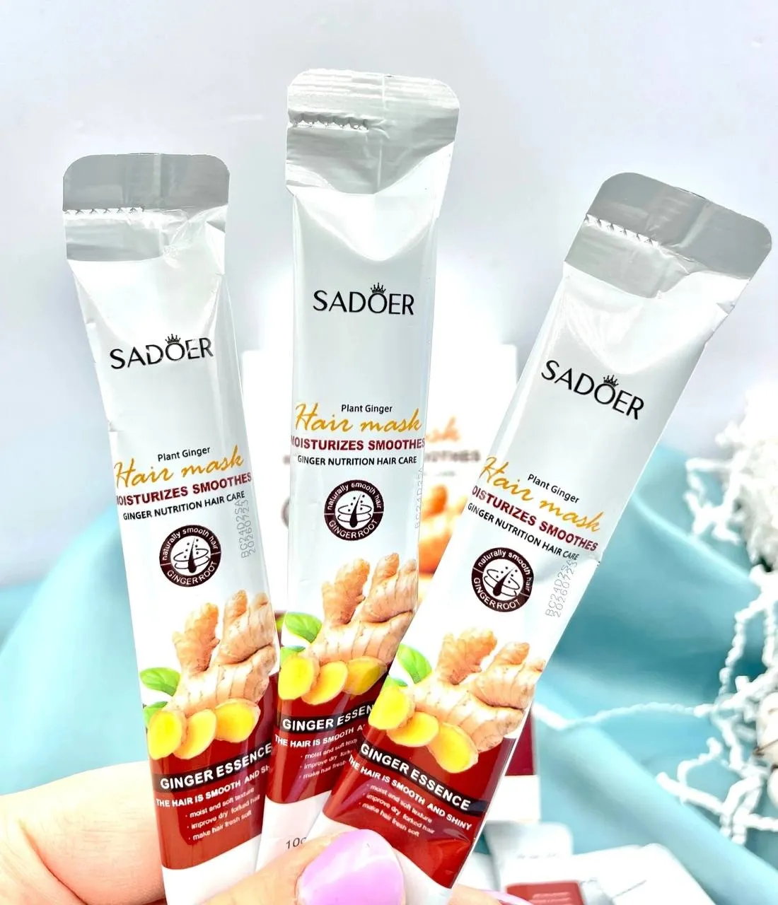 Маска для волос с имберем Sadoer Ginger Essence Hair Mask 20 шт