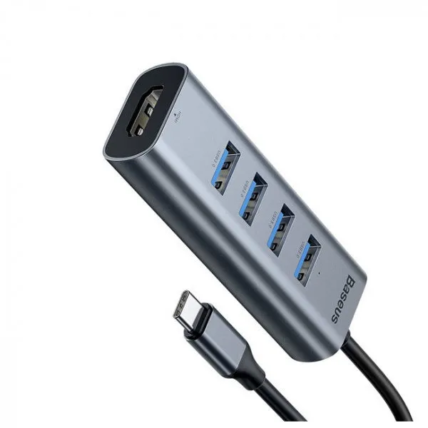 USB-концентратор Baseus Enjoy series Type-C to USB3.0*4+HD4K HD CAHUB-N0G