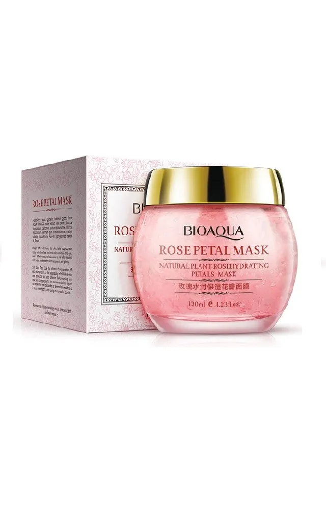 Ночная увлажняющая маска для лица с экстрактом розы BioAqua Rose Petal Mask
