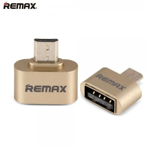 Переходник Remax RA-OTG, USB - Micro USB, золотой