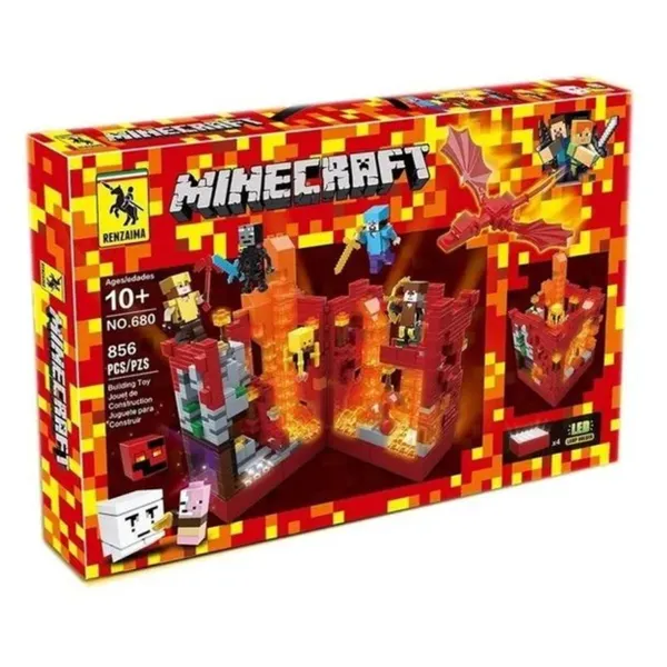 Конструктор Renzaima Minecraft Подземная крепость 856 деталей 10+